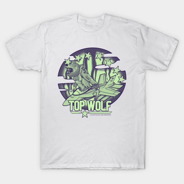 Top Wolf - Halloween Vibes Green T-Shirt by Binge-Watchers Podcast